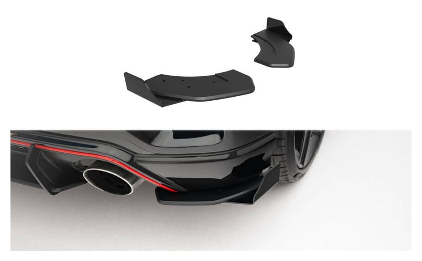 Splitter Hyundai Veloster N Mk2 Tył Boczne Street Pro Black + Gloss Flaps