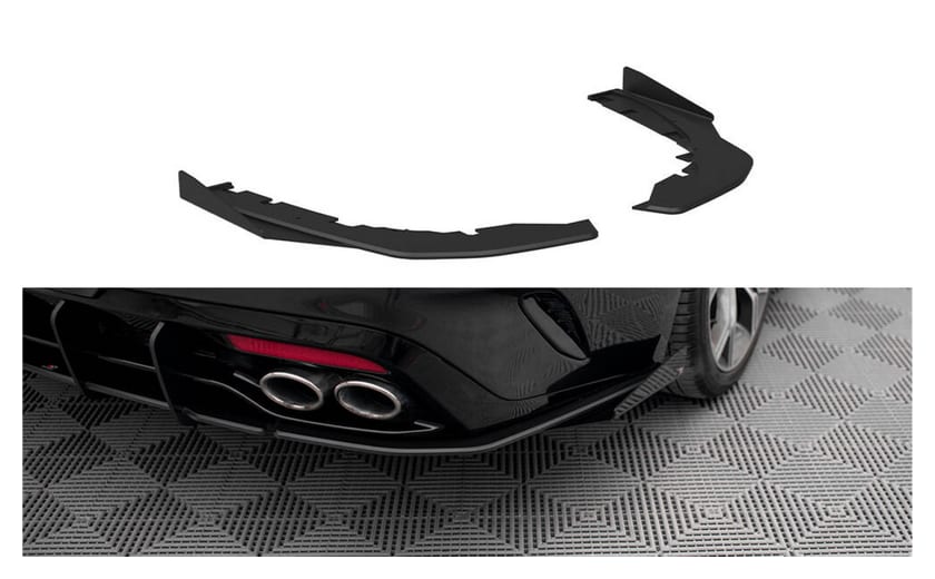 Splitter Kia Stinger I GT GT-Line Tył Boczne Street Pro Black-Red + Gloss Flaps