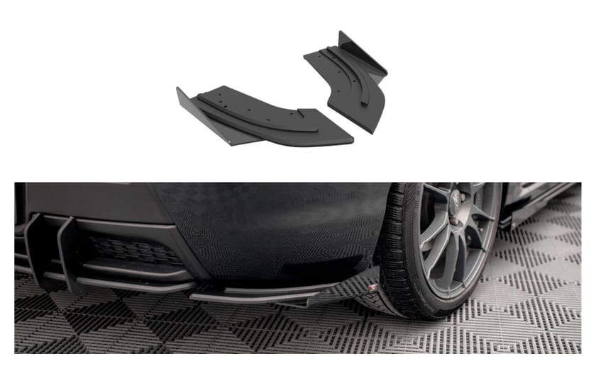 Splitter Mazda 3 I MPS Tył Boczne Street Pro Black + Gloss Flaps
