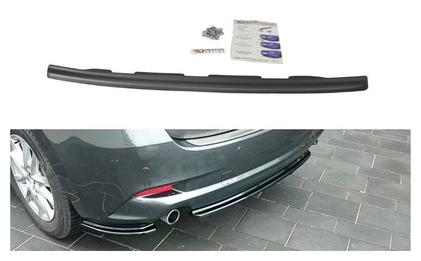 Splitter Mazda 3 III Facelift Tył Środkowy Bez Dyfuzora Gloss Black