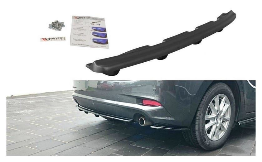 Splitter Mazda 3 III Facelift Tył Środkowy z Dyfuzorem Gloss Black