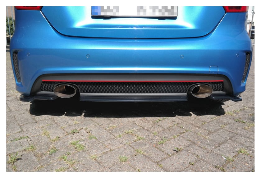 Splitter Mercedes-Benz A W176 AMG-LINE Tył Środkowy Bez Dyfuzora Gloss Black