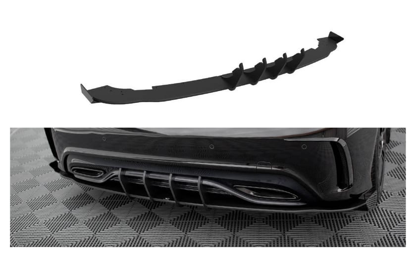 Splitter Mercedes-Benz A W176 Facelift Tył Boczne Street Pro Black + Gloss Flaps