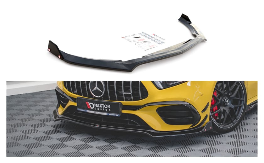 Splitter Mercedes-Benz A W177 A45 S Aero Pack przód v.3 + flaps Gloss Black