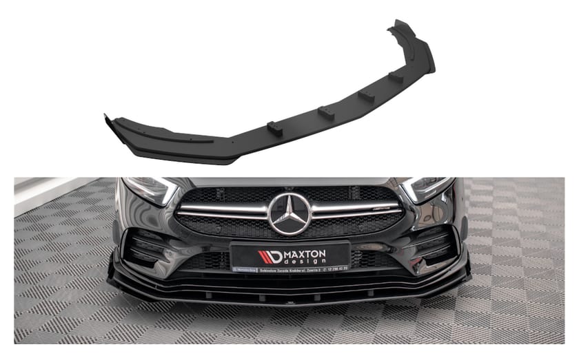 Splitter Mercedes-Benz A35 AMG Aero Pack W177 Przód Pro + flaps Black-Red