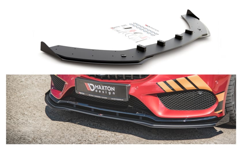 Splitter Mercedes-Benz - AMG C C205 C43 przód Racing Durability + Flaps Black-Red