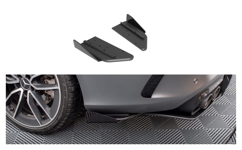 Splitter Mercedes-Benz C C205 C43 Facelift Tył Boczne Street Pro Black-Red + Gloss Flaps