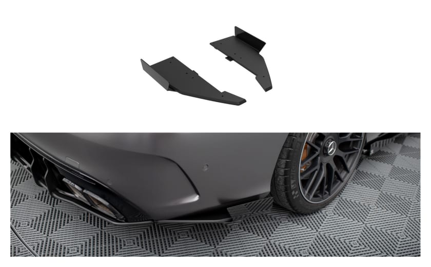 Splitter Mercedes-Benz C W205 C63 Facelift Tył Boczne Street Pro Black + Gloss Flaps