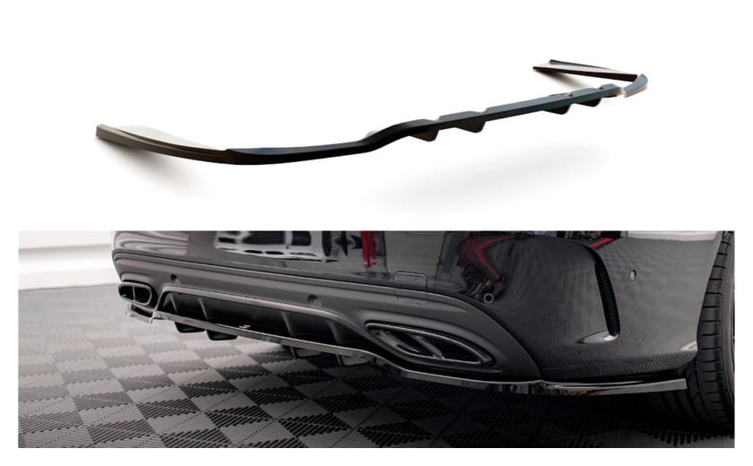 Splitter Mercedes-Benz C W205 Facelift Tył Środkowy z Dyfuzorem Gloss Black