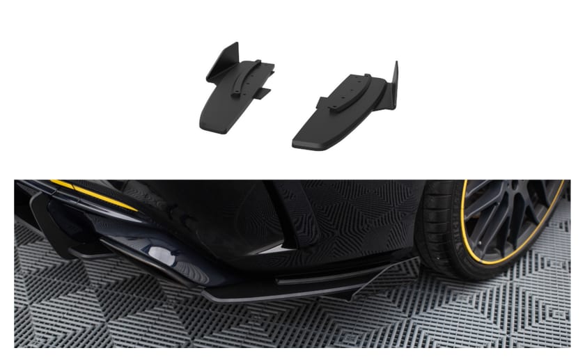 Splitter Mercedes-Benz CLA 45 C117 Facelift Tył Boczne Street Pro Black-Red + Gloss Flaps