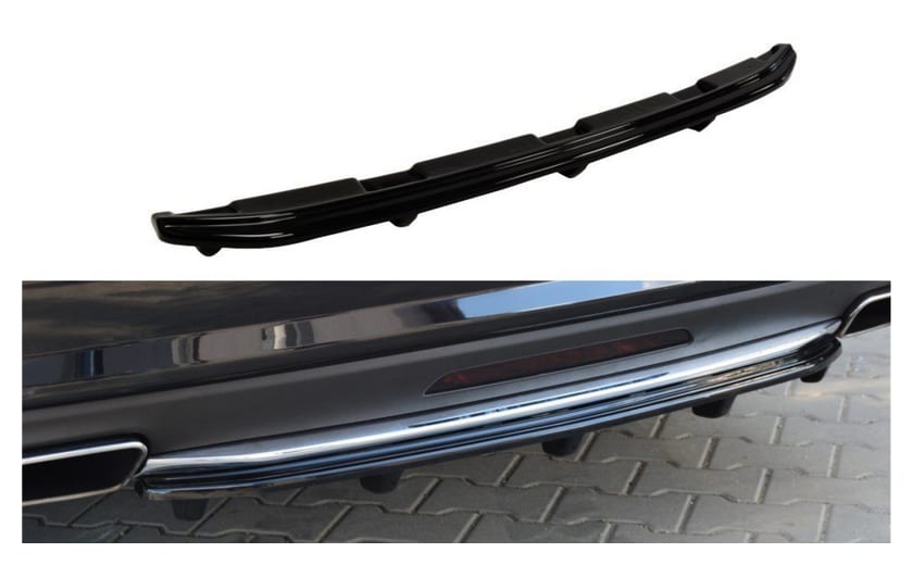 Splitter Mercedes-Benz CLS C218 AMG LINE Tył Środkowy z Dyfuzorem Gloss Black
