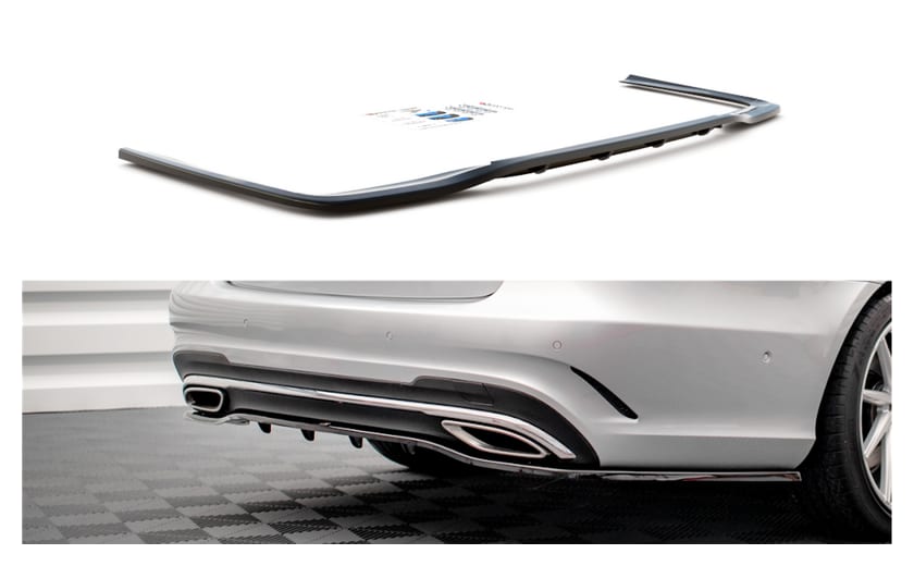 Splitter Mercedes-Benz E W212 Facelift Tył Środkowy z Dyfuzorem Gloss Black
