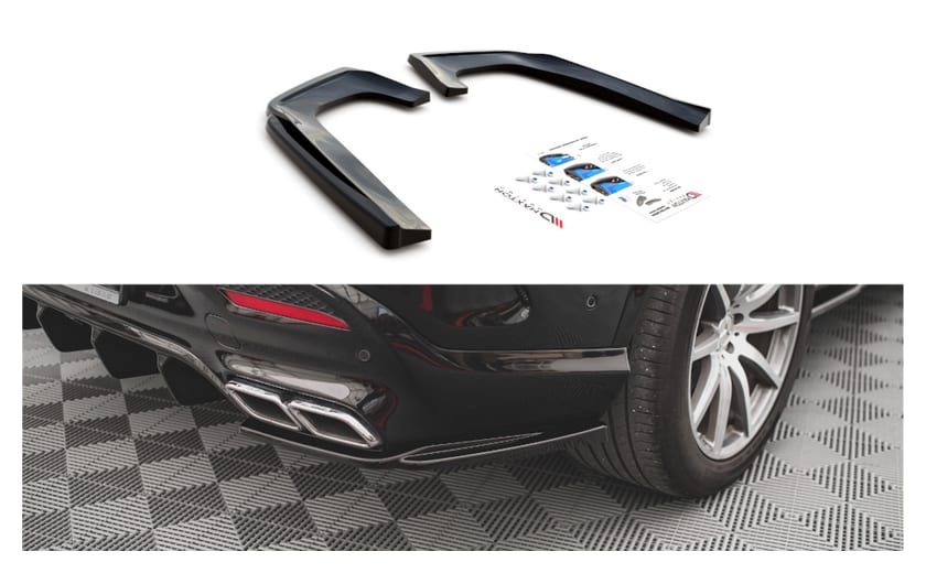 Splitter Mercedes-Benz GLE 63AMG C292 Tył Boczne v.1 Gloss Black