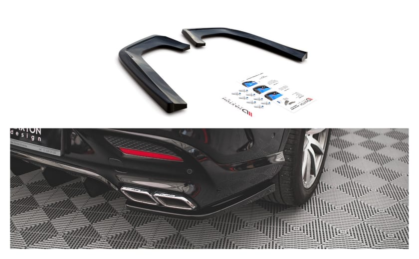 Splitter Mercedes-Benz GLE 63AMG C292 Tył Boczne v.2 Gloss Black