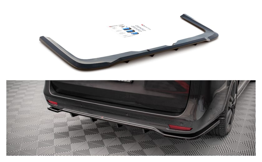 Splitter Mercedes-Benz V W447 Facelift Tył Środkowy z Dyfuzorem Gloss Black