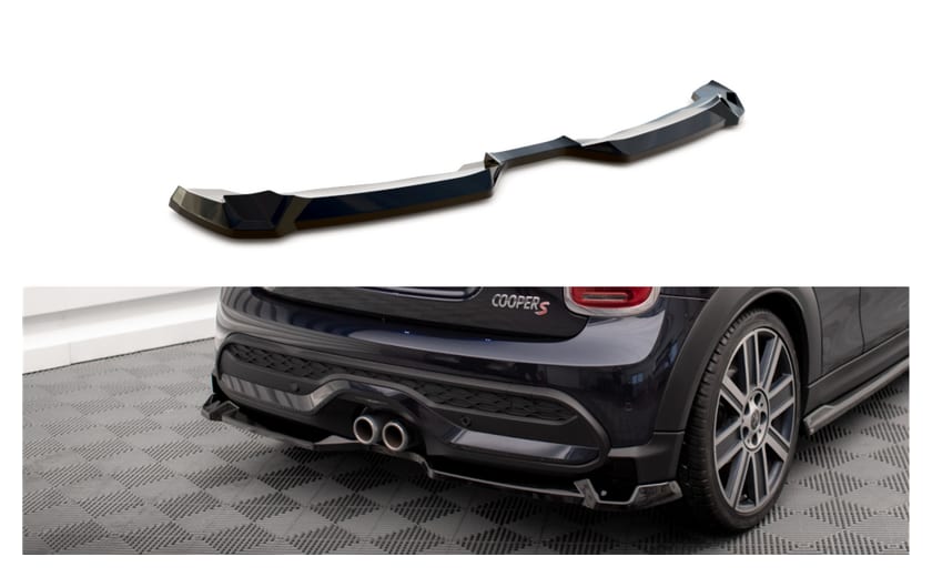 Splitter Mini Cooper S F56 Facelift Tył Środkowy Gloss Black