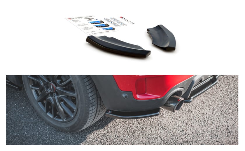 Splitter Mini Countryman II F60 JCW Tył Boczne Gloss Black