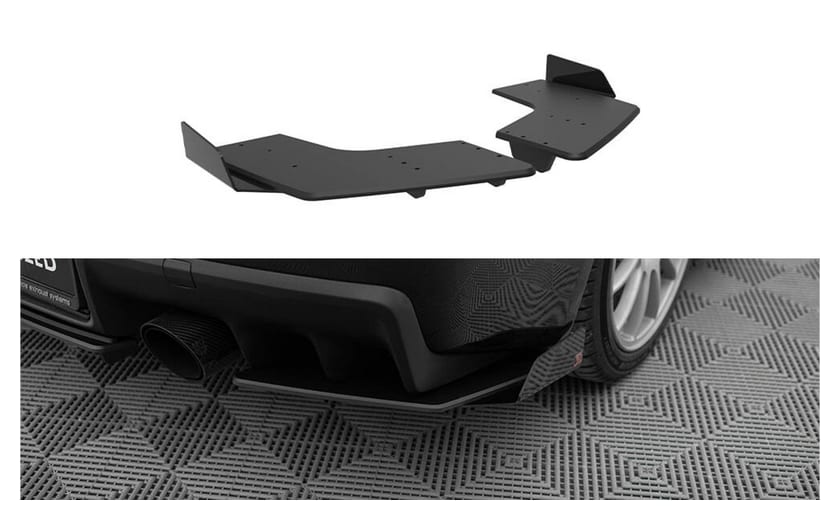 Splitter Mitsubishi Lancer EVO X Tył Boczne Street Pro Black-Red + Gloss Flaps