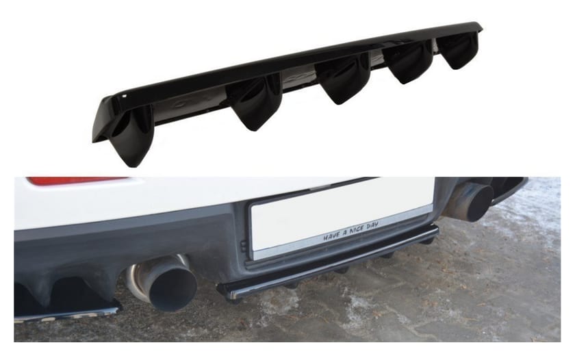 Splitter Mitsubishi Lancer Evo X Tył Środkowy z Dyfuzorem Gloss Black