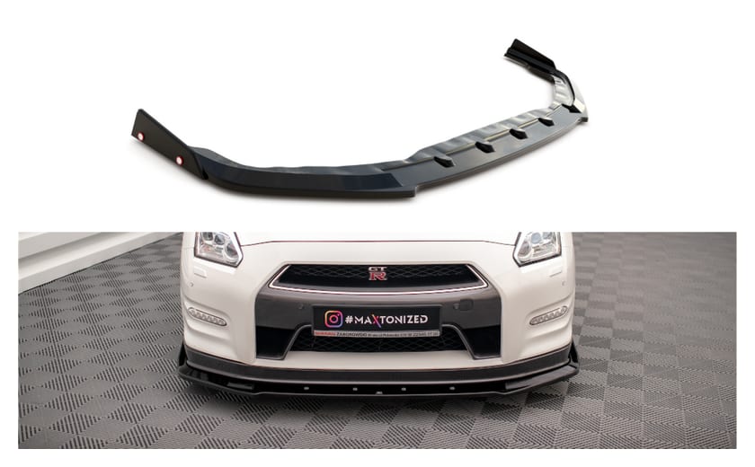 Splitter Nissan GTR R35 Facelift przód + Flaps Gloss Black