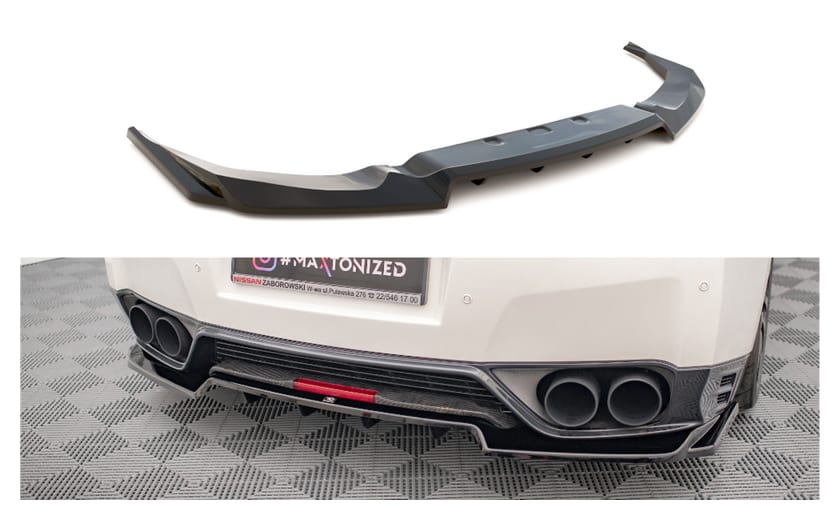 Splitter Nissan GTR R35 Facelift Tył Środkowy z Dyfuzorem Gloss Black