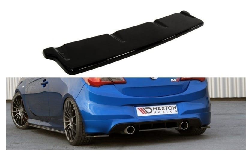 Splitter Opel Corsa E OPC VXR Tył Środkowy Gloss Black