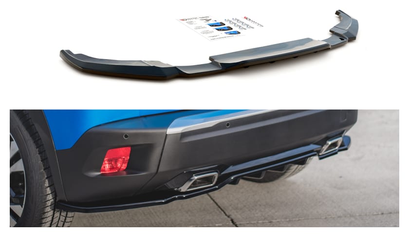 Splitter Peugeot 2008 II - Tył Środkowy z Dyfuzorem Gloss Black