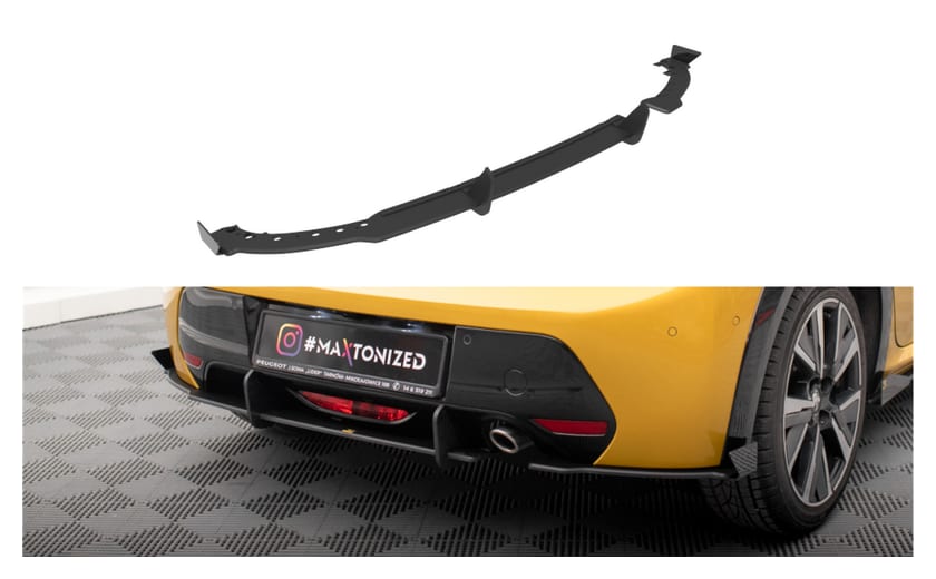 Splitter Peugeot 208 GT II Tył Boczne Street Pro Black + Gloss Flaps