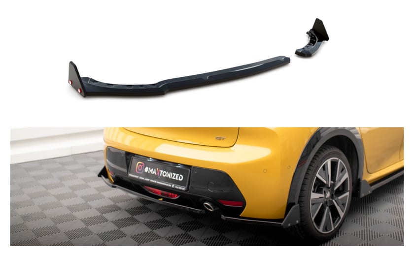 Splitter Peugeot 208 GT II Tył Boczne v.1 + Flaps Gloss Black