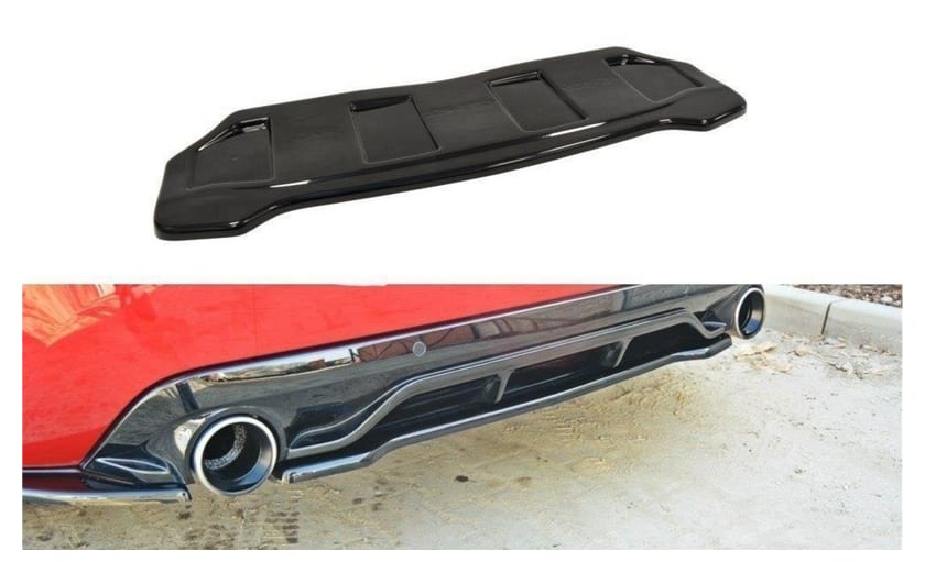 Splitter Peugeot 308 II GTI Tył Środkowy Bez Dyfuzora Gloss Black