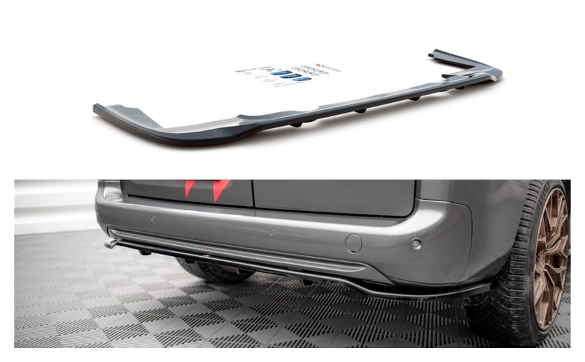 Splitter Peugeot Partner Long III Tył Środkowy z Dyfuzorem Gloss Black