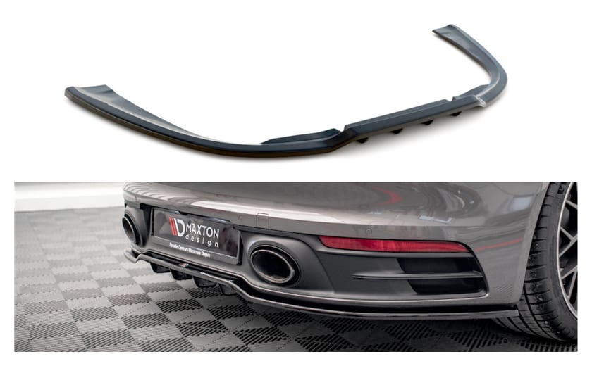 Splitter Porsche 911 Carrera 4S 992 Tył Środkowy z Dyfuzorem Gloss Black