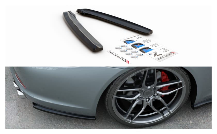 Splitter Porsche 911 Carrera 991 Tył Boczne Gloss Black