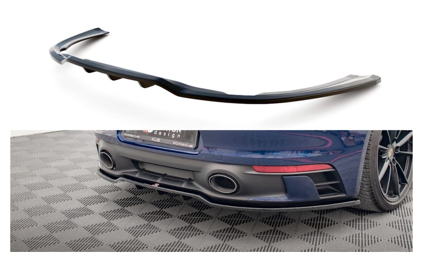 Splitter Porsche 911 Carrera Aero Carrera GTS 992 Tył Środkowy z Dyfuzorem v.1 Gloss Black