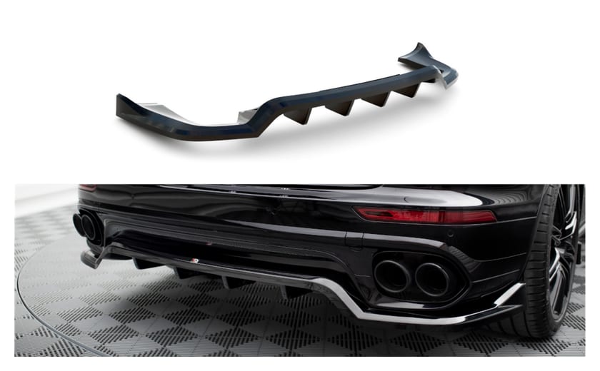 Splitter Porsche Cayenne II Facelift Tył Środkowy z Dyfuzorem