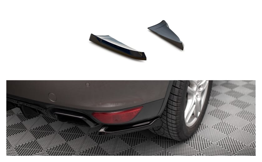 Splitter Porsche Cayenne II Tył Boczne Gloss Black