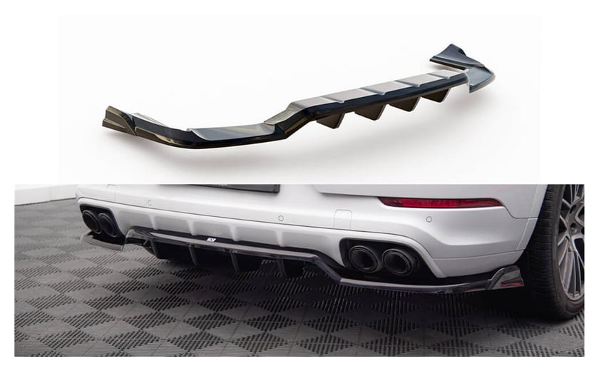 Splitter Porsche Cayenne III Tył Środkowy z Dyfuzorem