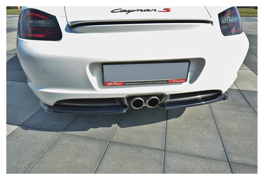 Splitter Porsche Cayman S 987C Tył Boczne Gloss Black