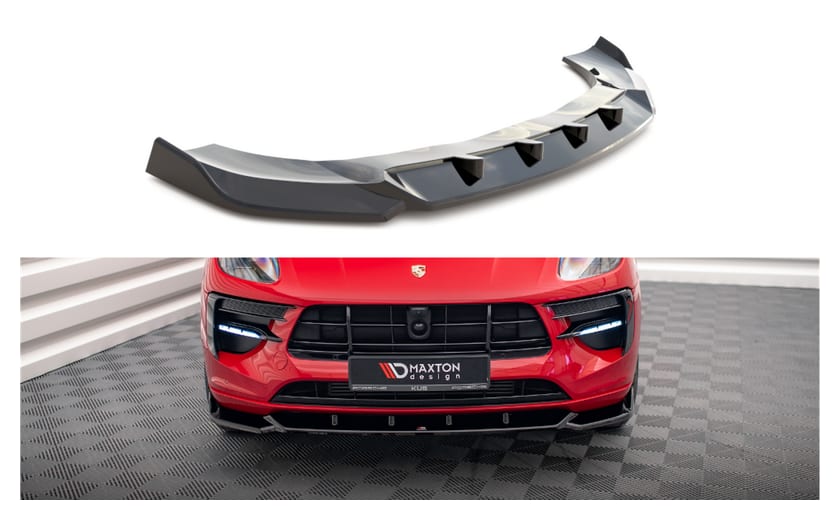 Splitter Porsche Macan I Facelift przód v.1 Gloss Black