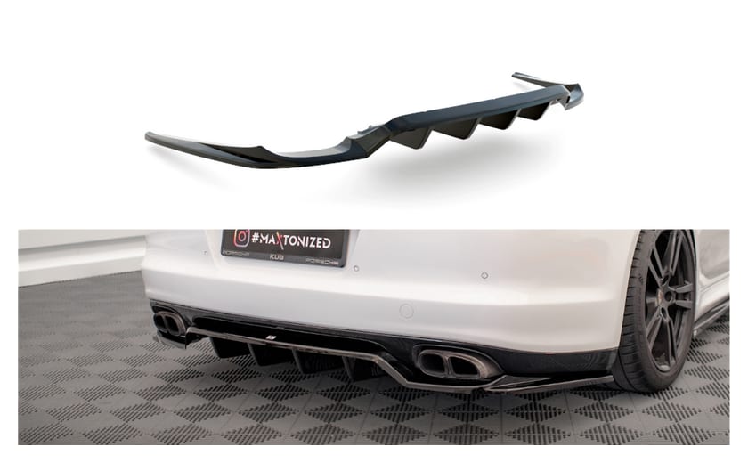 Splitter Porsche Panamera Turbo 970 Tył Środkowy z Dyfuzorem Gloss Black