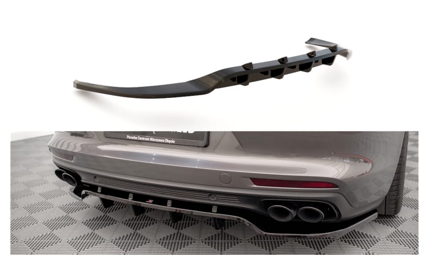 Splitter Porsche Panamera Turbo S E-Hybrid Panamera E-Hybrid Tył Środkowy z Dyfuzorem Gloss Black