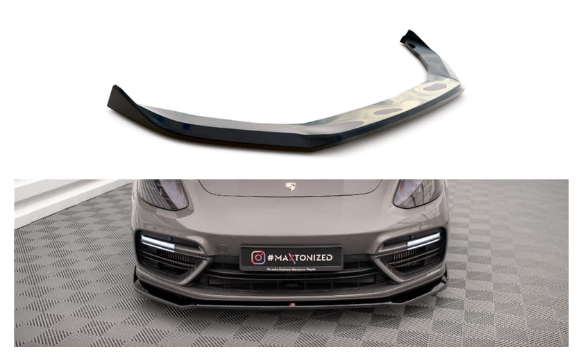 Splitter Porsche Panamera Turbo S E-Hybrid przód v.2 Gloss Black