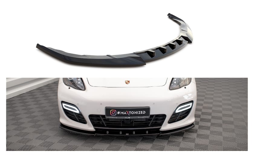 Splitter Porsche Panamera Turbo Sport Design Package 970 przód v.1 Gloss Black