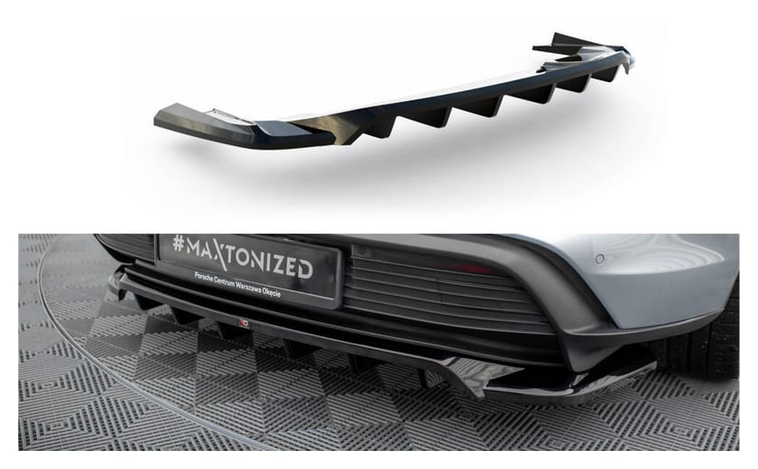 Splitter Porsche Taycan Taycan 4 Taycan 4S Taycan GTS I Tył Środkowy z Dyfuzorem