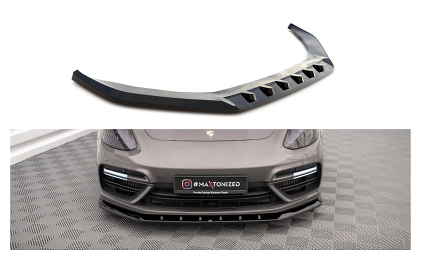 Splitter Porshe Panamera Turbo S E-Hybrid przód v.1 Gloss Black