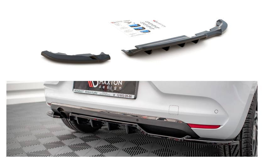 Splitter Renault Clio V Tył Środkowy z Dyfuzorem Gloss Black