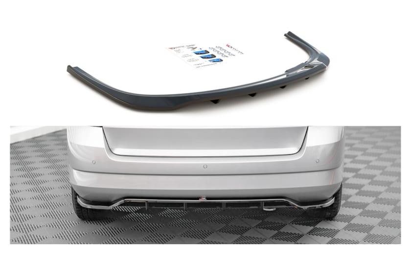 Splitter Skoda Fabia III Combi Tył Środkowy z Dyfuzorem Gloss Black