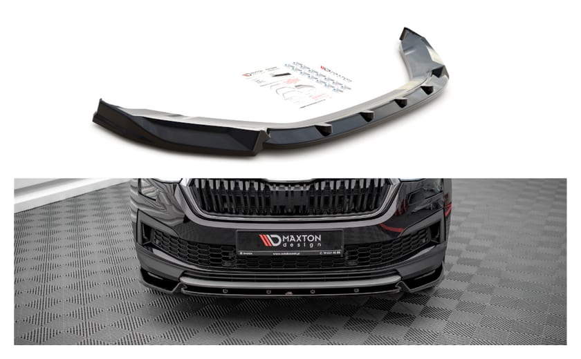 Splitter Skoda Kodiaq I Facelift przód v.1 Gloss Black