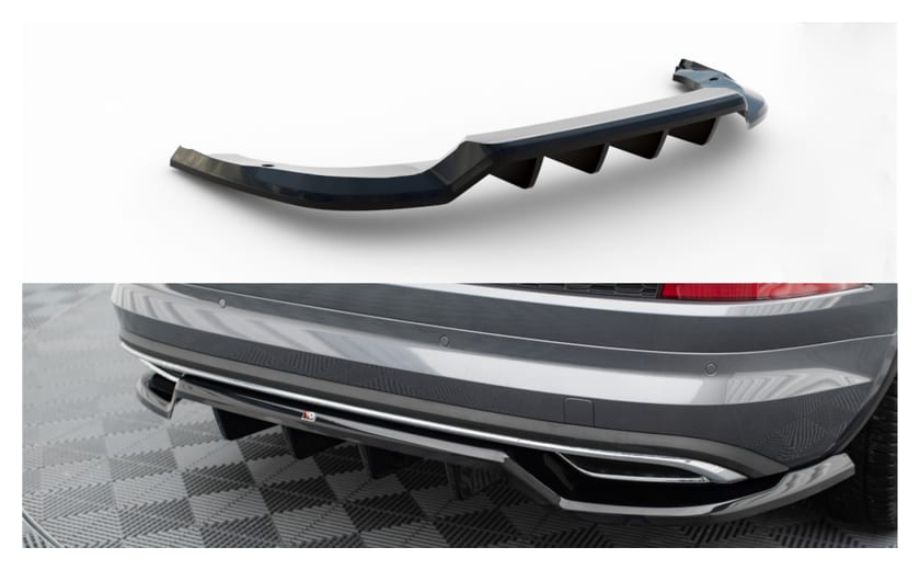 Splitter Skoda Kodiaq I Facelift Sportline Tył Środkowy z Dyfuzorem