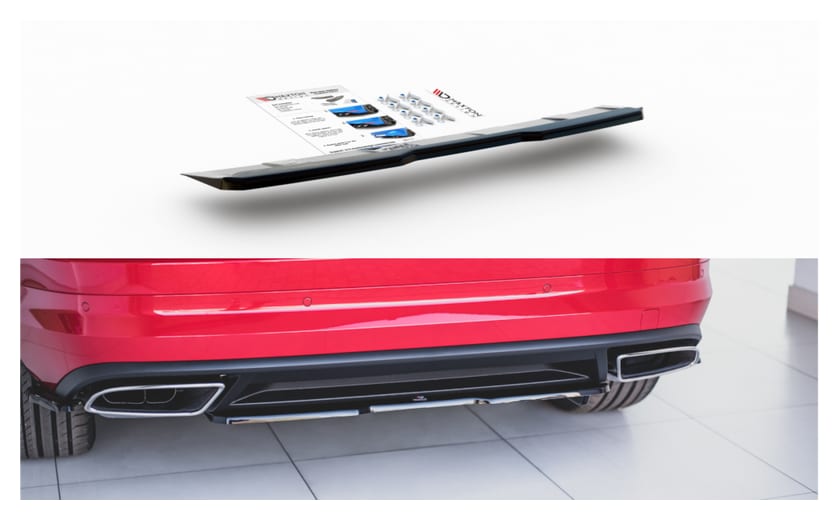 Splitter Skoda Kodiaq I RS Tył Środkowy Gloss Black